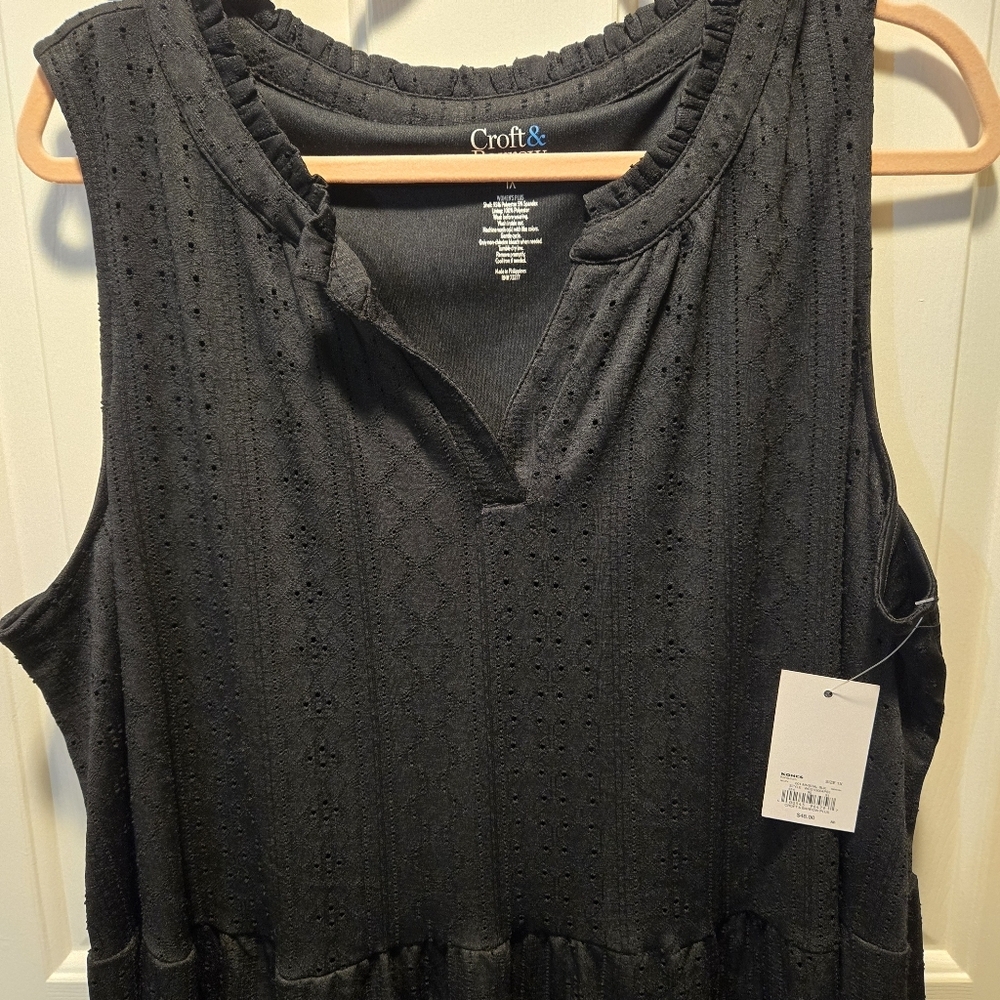 Croft & Barrow XL Sleeveless Sun Dress Breezy BOHO CHIC Mesh Knit Whimsy Goth